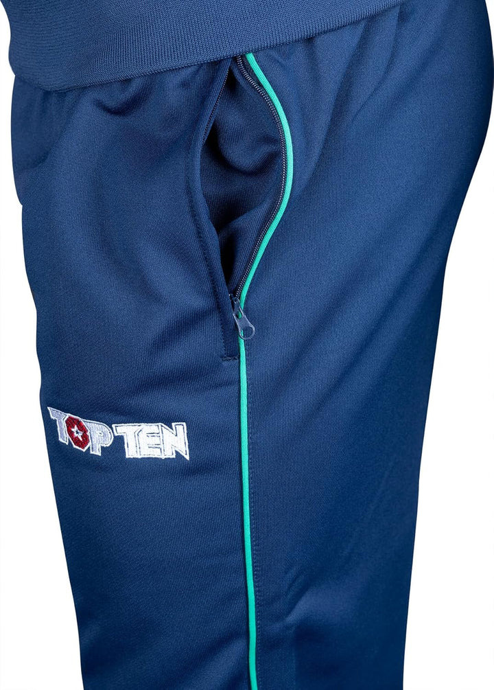 TOP TEN Fitnessanzug „Sporty“, S Blau - Gruen