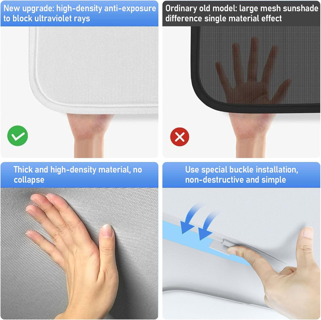 Tesla 2023-2021 Model Y Sonnenblenden für Glasdach, Auto Schiebedach Glas Schatten faltbar Sonnensch