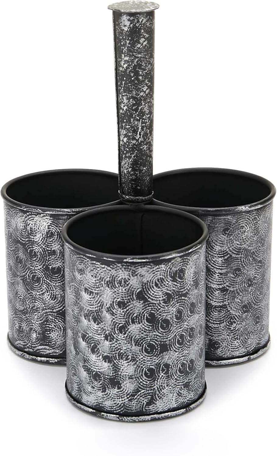 Mind Reader Utensilienhalter, Besteck-Organizer, Besteckhalter, verzinktes Metall, 17,8 x 17,8 x 24,