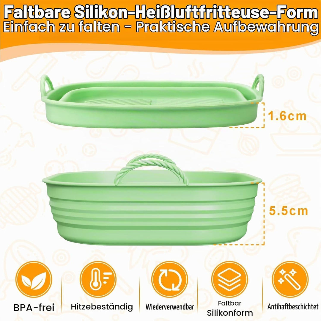 Silikonform für Heissluftfritteuse Zubehör | Air Fryer Liners Wiederverwendbar anstelle Airfryer Bac