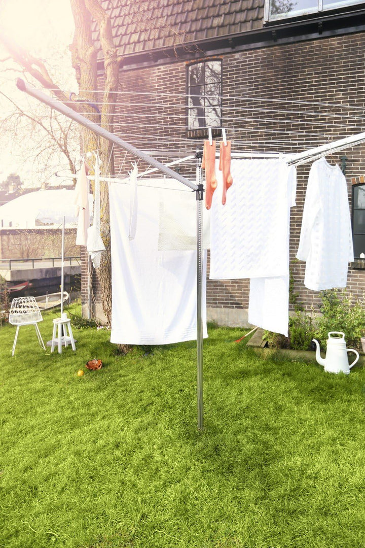 Brabantia - Lift-O-Matic drehbaren Wäschespinne - Reibungsloses Drehungen - UV-beständige Wäschelein
