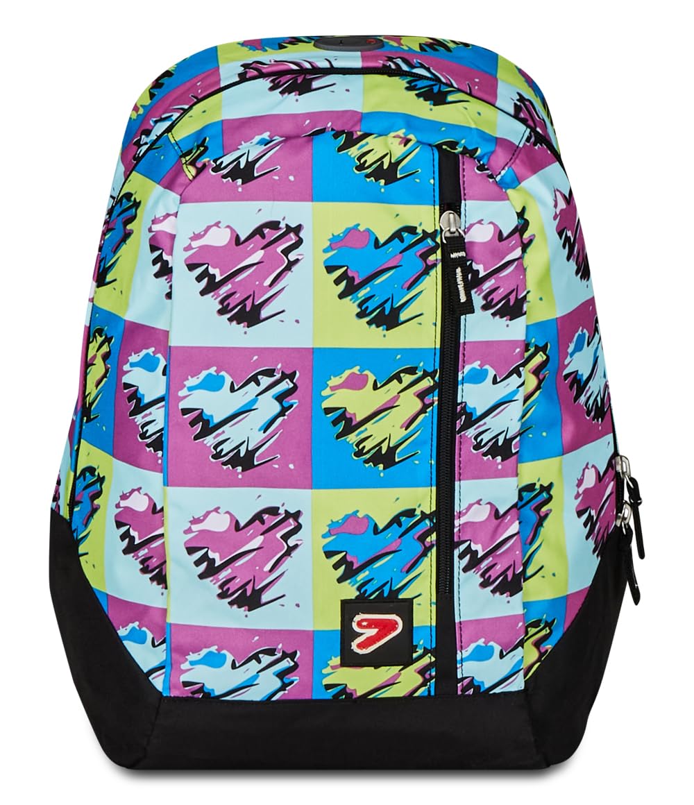 RUCKSACK SEVEN POP HEARTS Geräumige Schultasche für Teenager, Mädchen & Jungen, 2 wechselbare Muster