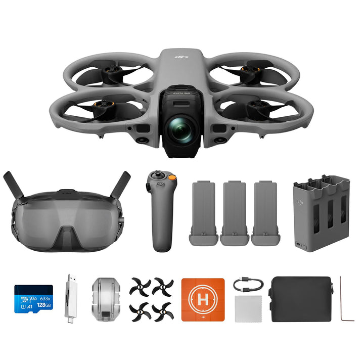 DJI Avata 360 Motion Fly More Combo mit Zubehör, Drohne mit 1-Zoll-8K-Imaging, 360°-Kameradrohne, Go