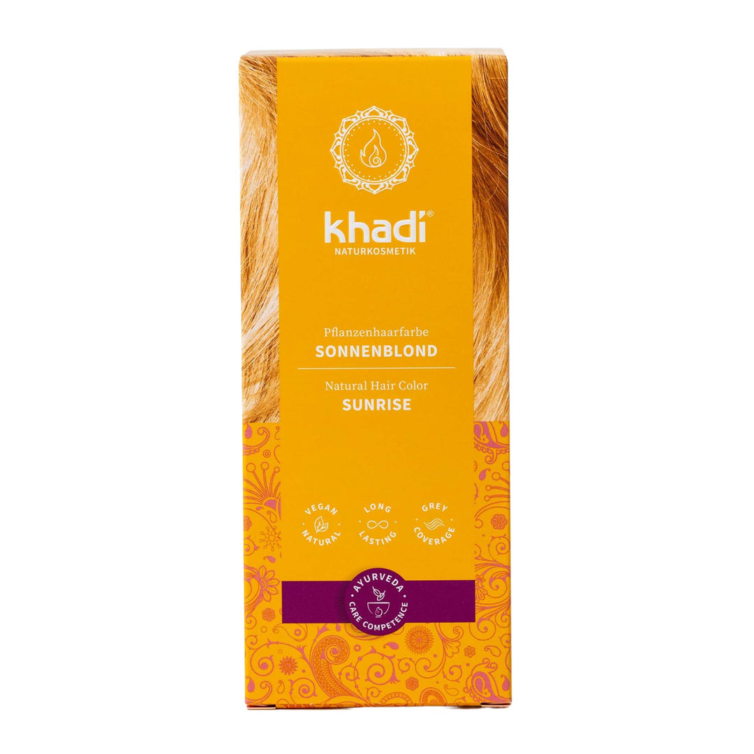 khadi SONNENBLOND Pflanzenhaarfarbe, Haarfarbe für glänzendes Honigblond bis zu kräftigem, sommerlic