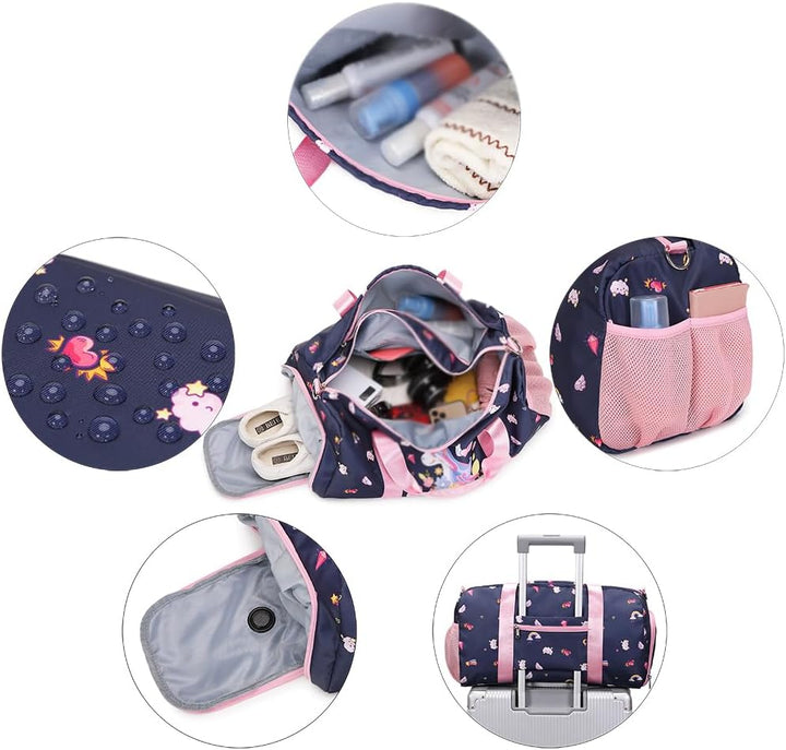 Kimwadalh Sporttasche für Mädchen, Kinder, Tanztasche, Wochenendtasche, Kinder, Reisetasche, Mädchen