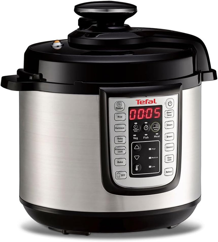 Tefal CY505E30 Fast & Delicious Multicooker Elektrischer Schnellkochtopf, 1.200 W, 25 automatische P
