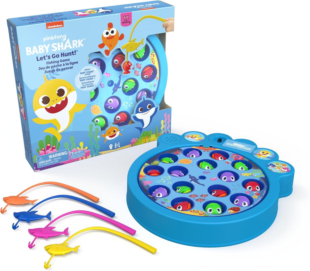Spin Master Games Pinkfong Baby Shark Let's Go Hunt-Angelspiel – spielt den Baby Shark-Song