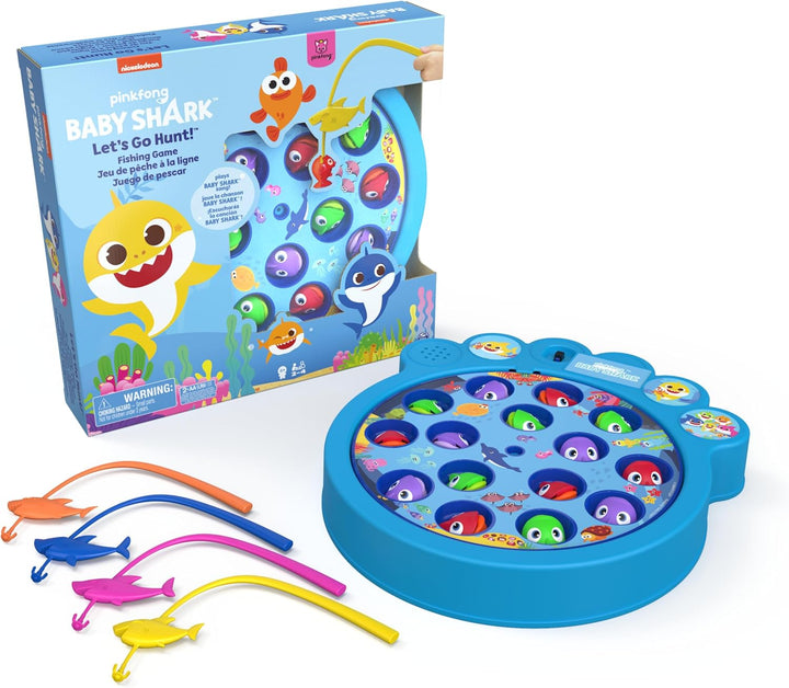 Spin Master Games Pinkfong Baby Shark Let's Go Hunt-Angelspiel – spielt den Baby Shark-Song