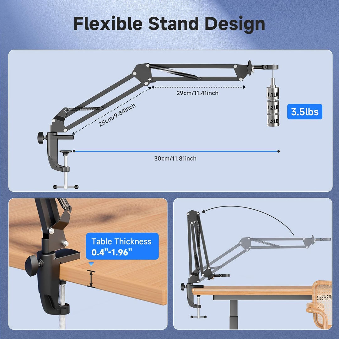 Flex Digitalmikroskop mit 5 Zoll IPS-Bildschirm, Lötmikroskop mit flexiblem Arm, 1000-fache Vergröss