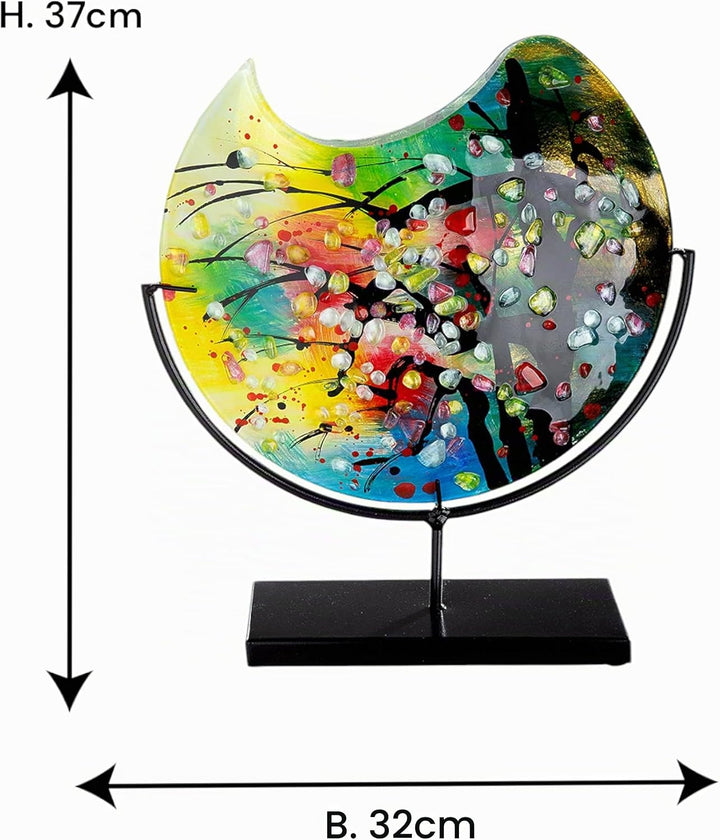GILDE GLAS art Deko Vase, Mehrfarbig, Höhe 37 cm, 39297