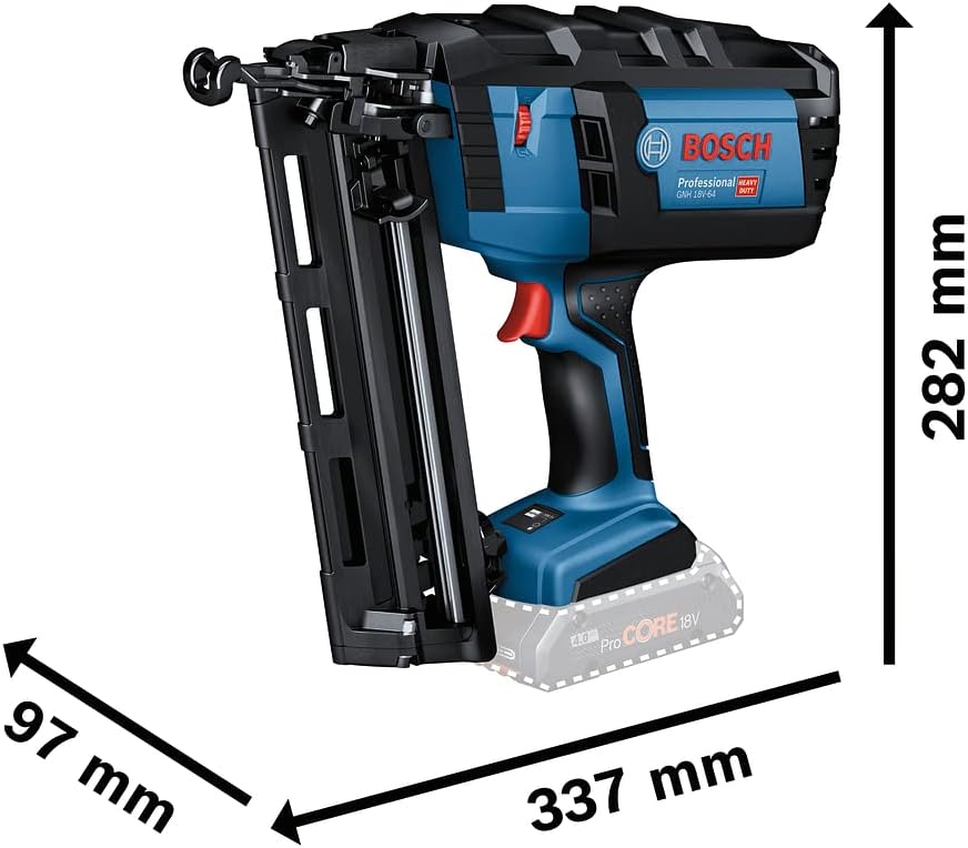 Bosch Professional 18V System Akku-Nagler GNH 18V-64 (max. Nagel-Ø 1,6 mm, Nagellänge 64 mm, ohne Ak