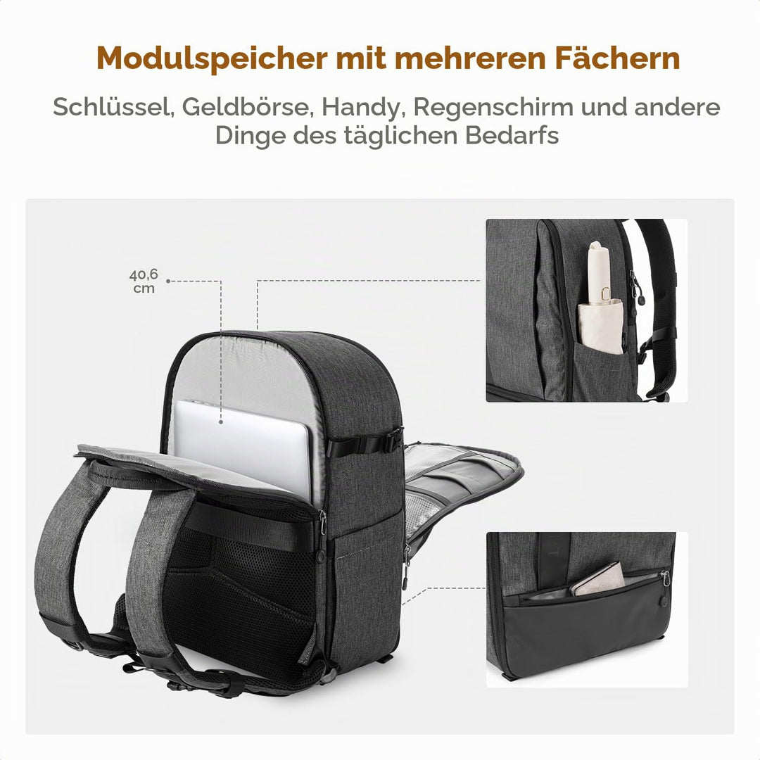 K&amp;F CONCEPT 18L Kamerarucksack, Fotorucksack mit 15.6 Zoll Laptopfach, Grosse Kapazität Camera Backp