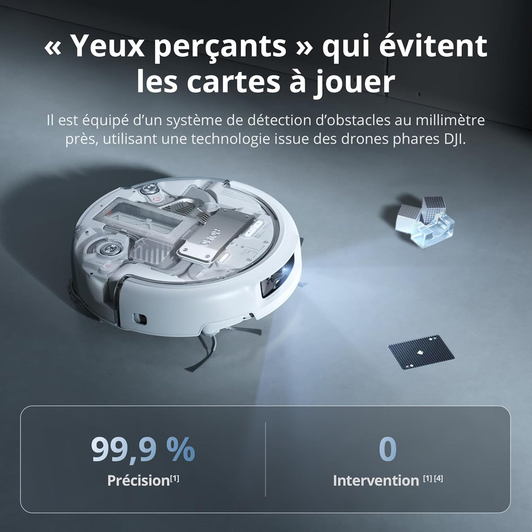 DJI ROMO P mit Wischmopp, Saugroboter mit Wischfunktion, 25.000 Pa Saugkraft, Hinderniserkennung auf