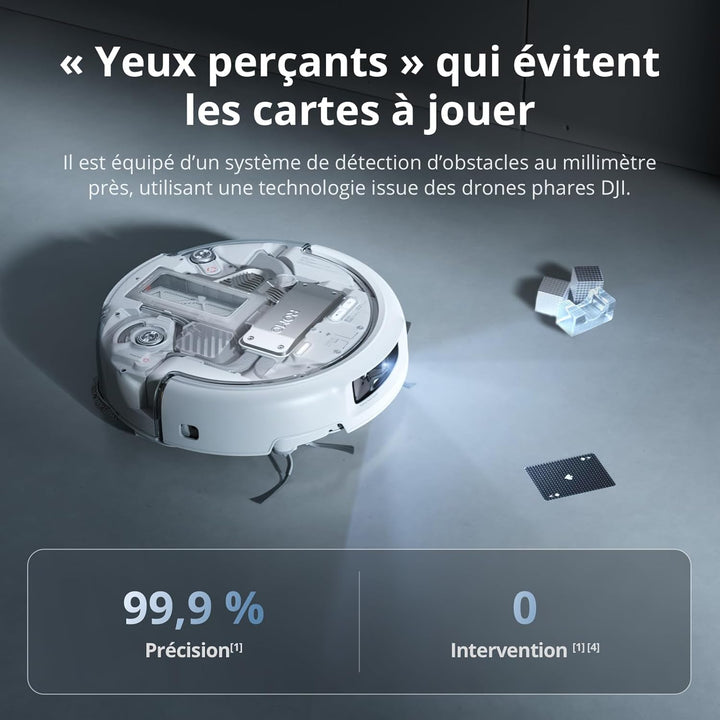 DJI ROMO P mit Wischmopp, Saugroboter mit Wischfunktion, 25.000 Pa Saugkraft, Hinderniserkennung auf