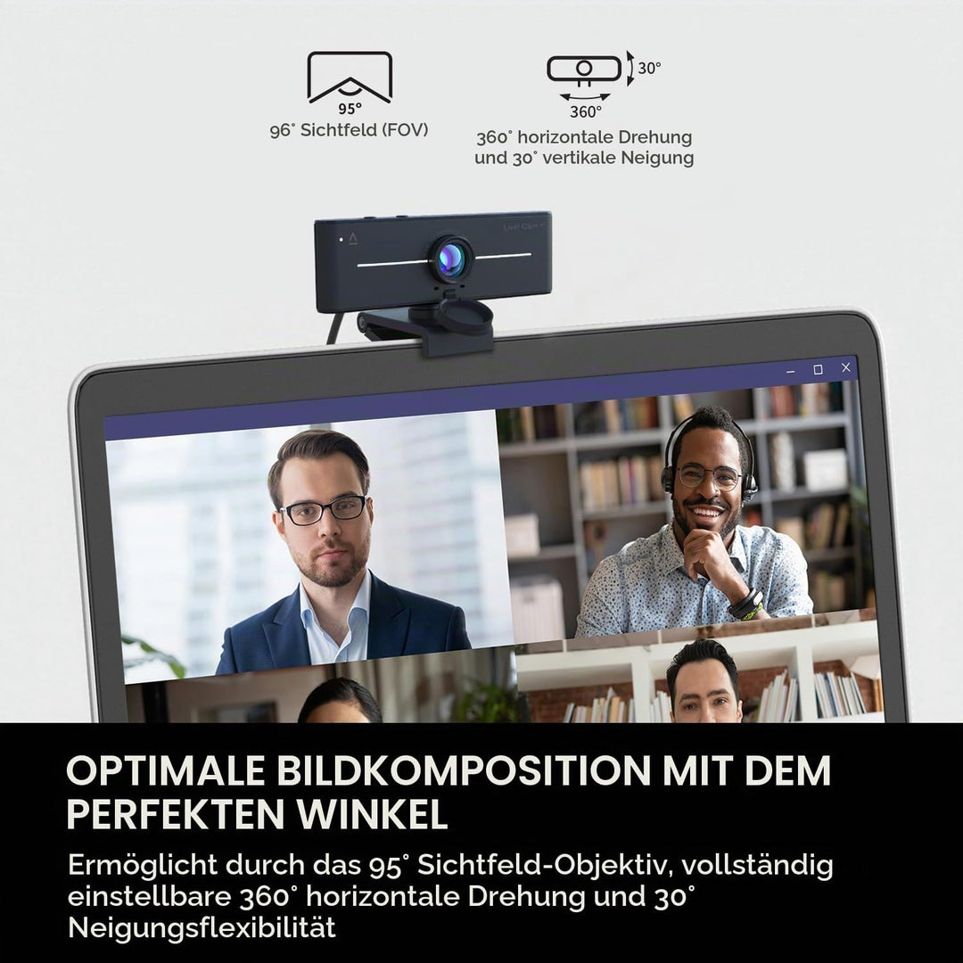 CREATIVE Live! Cam 4K UHD USB Webcam with Backlight Compensation, Up to 60 FPS, 95° Wide-Angle Lens,