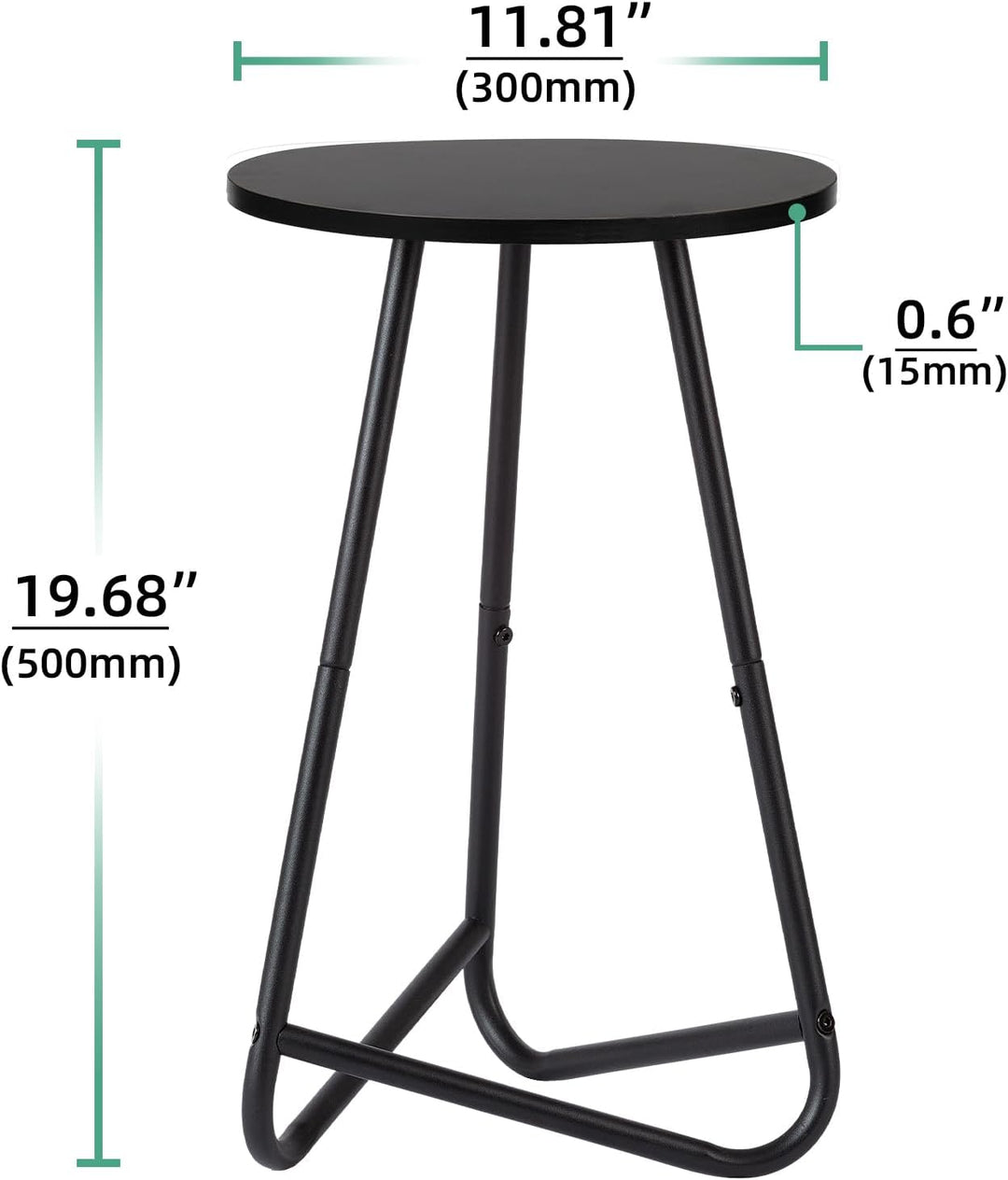 HDANI 50cm Rund Pflanzenständer,Blumenständer 2 set,Pflanzenregal aus Holz und Metall,Modernes Regal