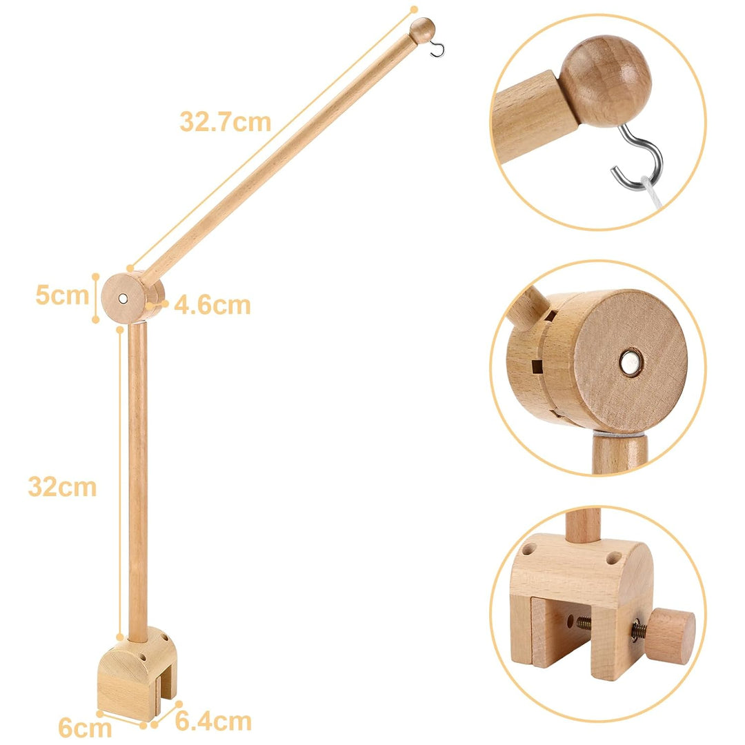 Mobile Halterung für Babybett，Kinderzimmer-Dekoration Baby Mobile Ständer aus Holz,für Aufhängung Wi