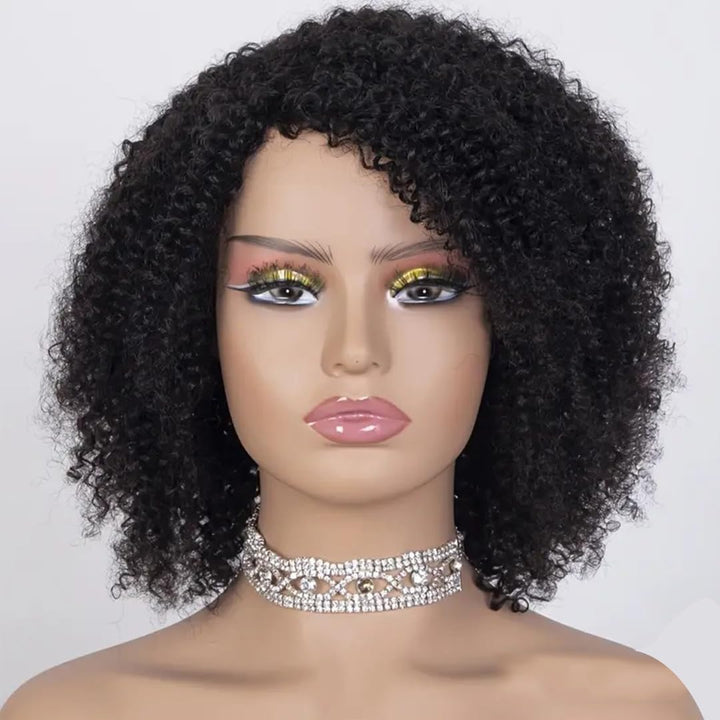 Echthaar Perücke Human Hair None Lace Front Wig Afro Kinky Curly Natural Hair Echthaarperücken Für S