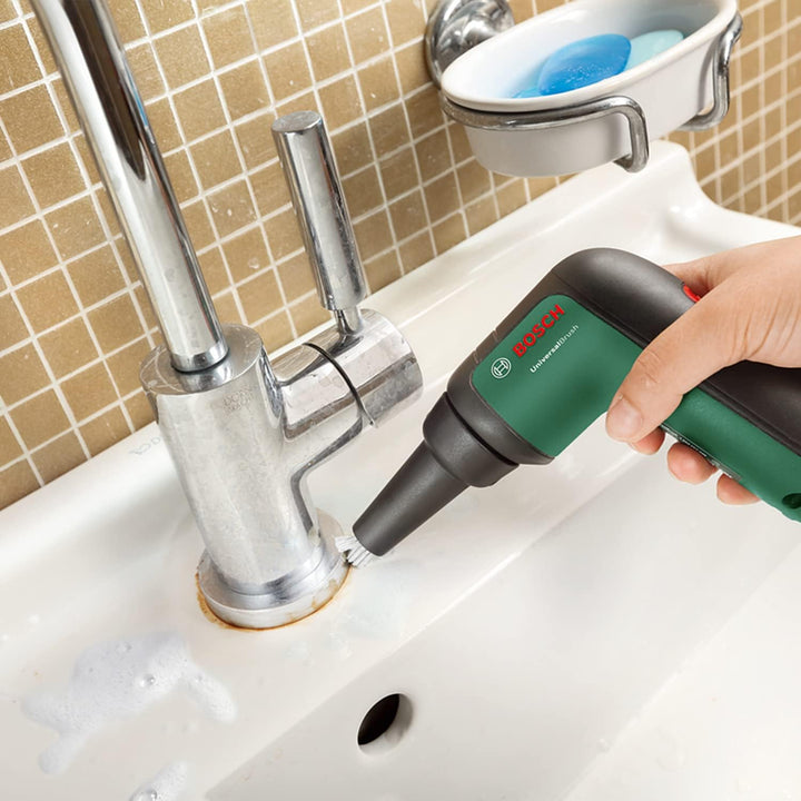 Bosch Home and Garden Akku Reinigungsbürste UniversalBrush(3,6-V-Akku, 1 Micro-USB-Kabel und 4 Reini