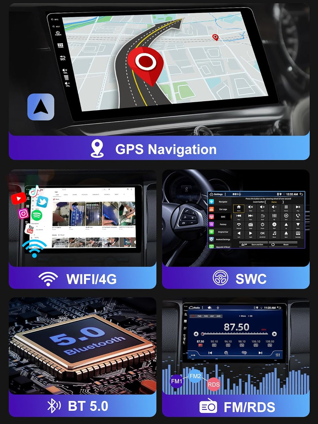 Doppel-DIN Android 12 Autoradio für Skoda Fabia 3 (2015–2019), DSP + Carplay, unterstützt DAB + WLAN
