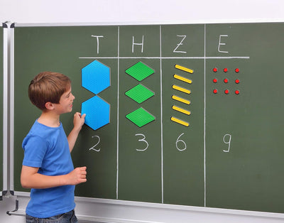 Betzold - Farbiger Zehnerbasis-Satz - Dezimalsystem Zehnersystem magnetisch