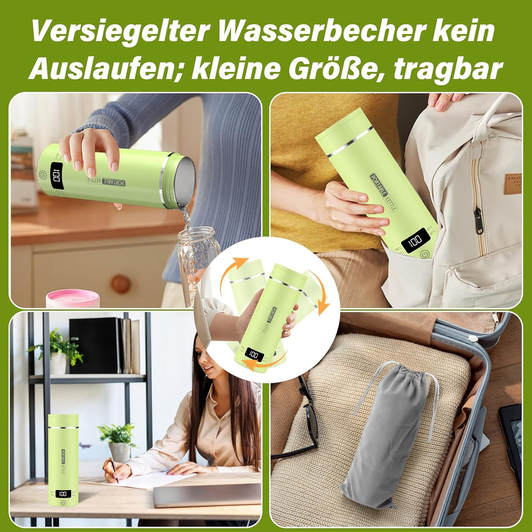 Elektrischer Reisewasserkocher Klein 500ML, Kleiner Wasserkocher Reise Schnelles Kochwasser Mini -Wa