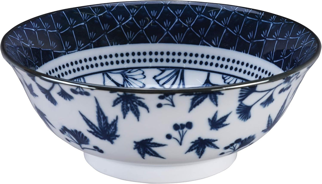 TOKYO design studio Flora Japonica 2-er Schalen-Set blau-weiss, Ø 20,3 cm, 8 cm hoch, ca. 1000 ml, a