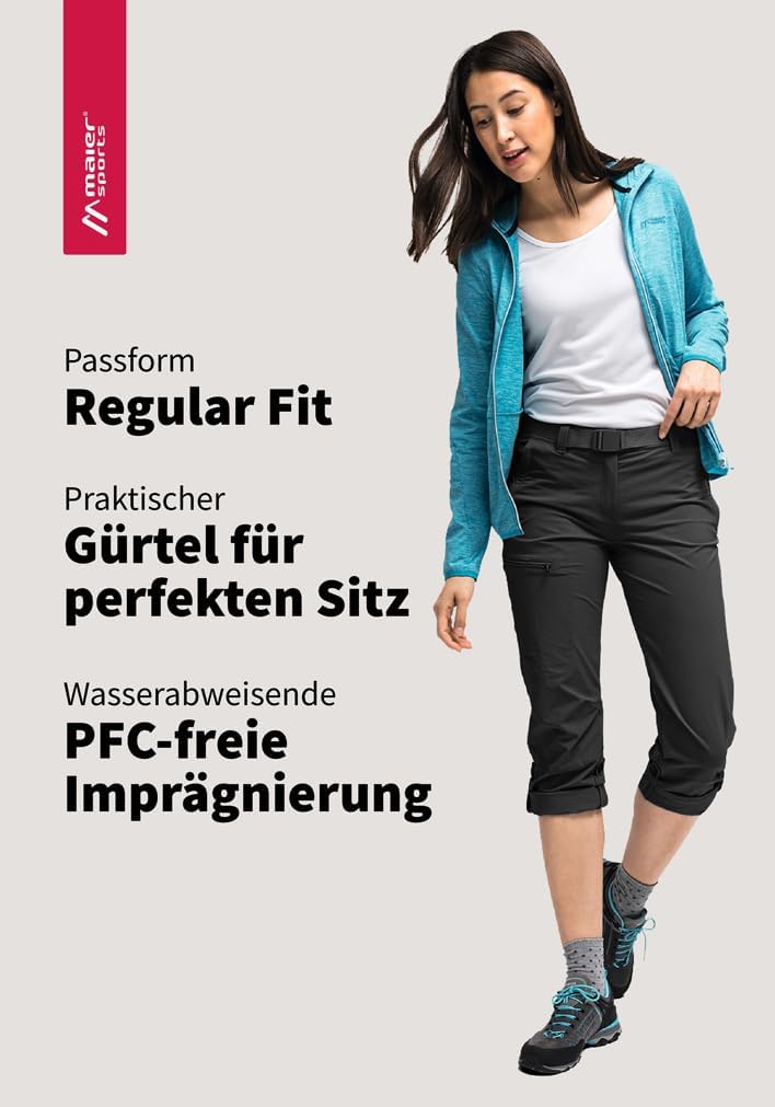 Maier Sports Damen Outdoorhose Lulaka, funktionale Wanderhose, atmungsaktive Trekking-Hose mit Rollu