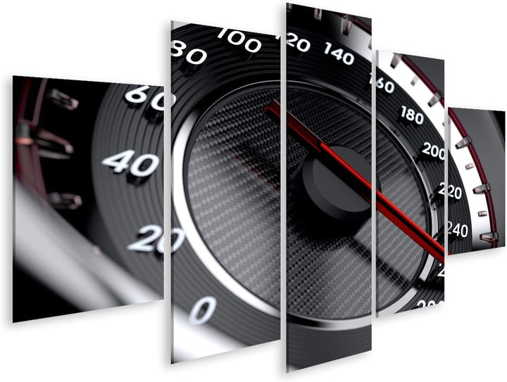 islandburner Bild auf Leinwand Tachometer Speed Tacho Sprotwagen Bilder Wandbilder Poster 170L x 80B