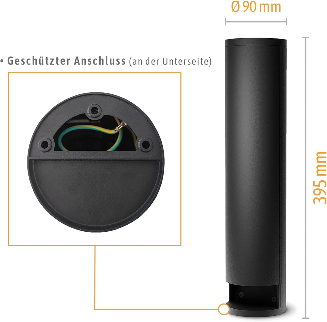 SSC-LUXon PALISO Design Steckdosensäule mit 2X Steckdosen für Garten & Aussen - Energiesäule mit Tür