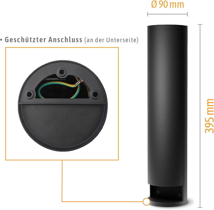 SSC-LUXon PALISO Design Steckdosensäule mit 2X Steckdosen für Garten & Aussen - Energiesäule mit Tür