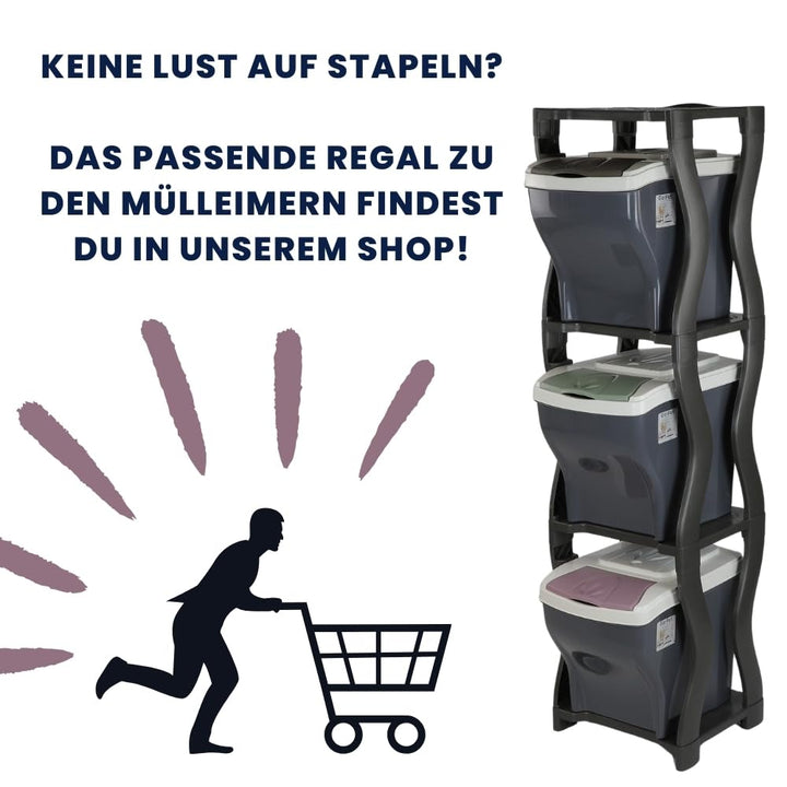 GarPet Mülleimer 3 Fächer Mülleimer Küche Unterschrank Mülltrennsystem 3fach Abfalleimer Küche Müllt