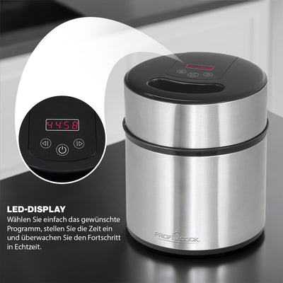 Profi Cook Eismaschine PC-ICM 1140 Eiscreme-Maker für Speiseeis, Frozen-Joghurt und Sorbet, inkl. Re