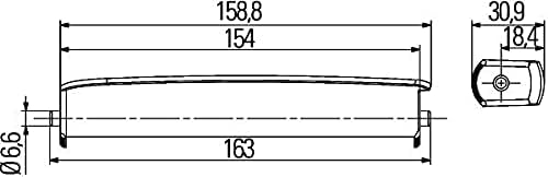 HELLA - LED-Tagfahrleuchte - LEDayLine 15 - 24V - gerade - Lichtscheibenfarbe: glasklar - LED-Lichtf