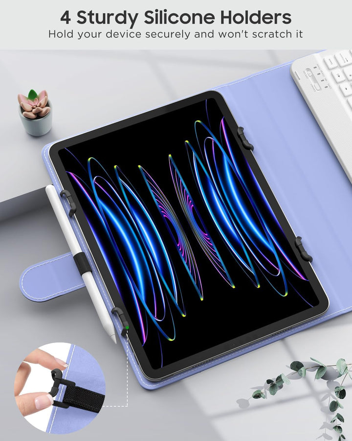 MoKo Tablet Hülle mit QWERTY Englische Layout-Tastatur für 9-10,9 Zoll Tablets mit Abnehmbarer Kabel