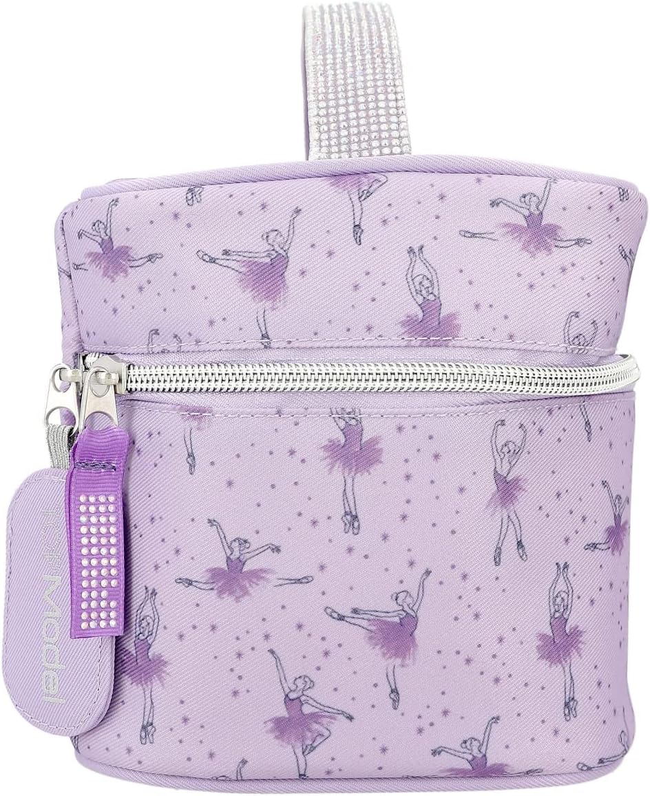 Depesche 12239 TOPModel Ballet-Kosmetiktasche in Lila mit Glitzersteinen, Beauty Case mit Innentasch