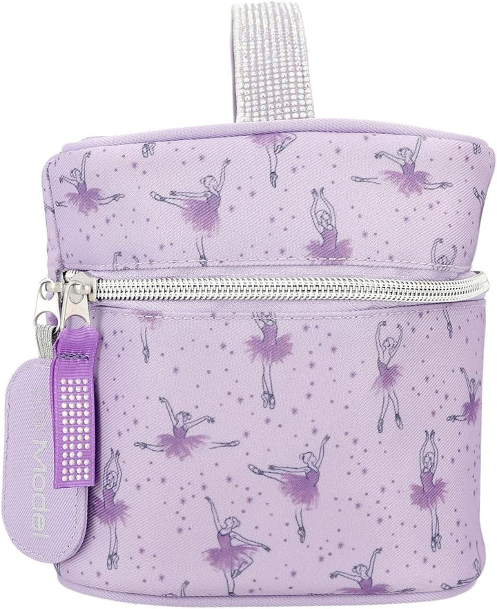 Depesche 12239 TOPModel Ballet-Kosmetiktasche in Lila mit Glitzersteinen, Beauty Case mit Innentasch