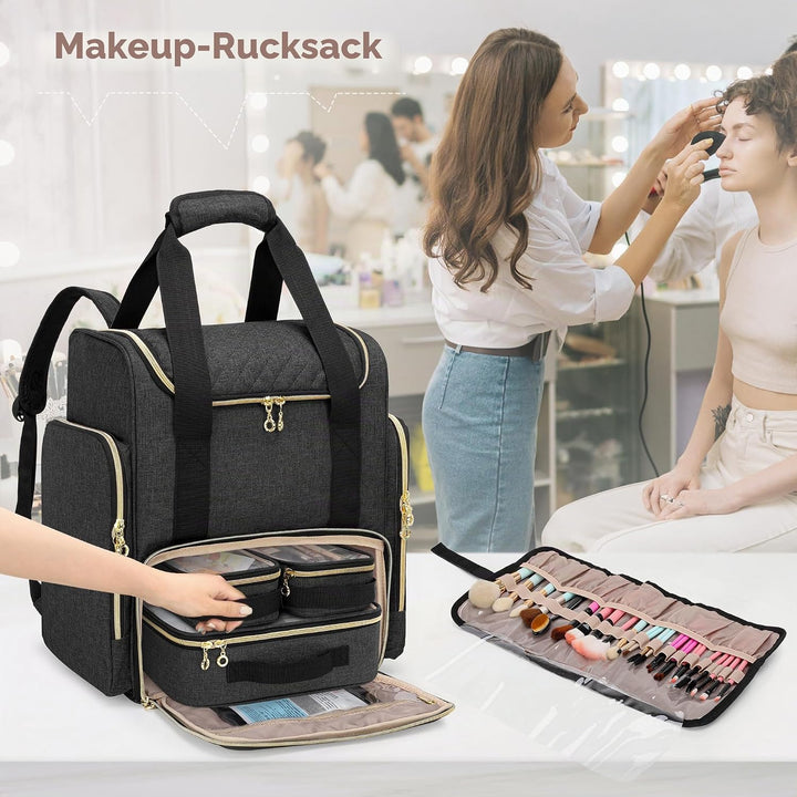 Luxja Kosmetikkoffer Rucksack, Make Up Tasche für Kometik | Schminktasche für Makeup, Kosmetik Organ