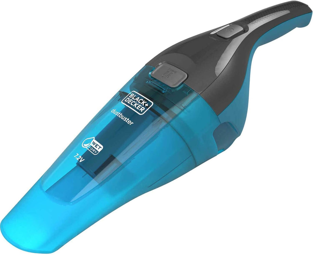 Black+Decker 2-in-1 Nass/Trocken-Handsauger (7.2V, Gummilippe für Nassreinigung aufsteckbar, transpa
