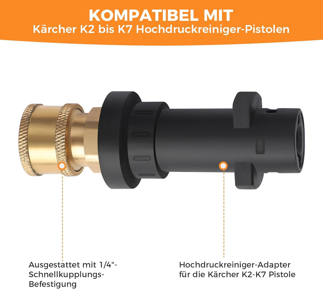 Hochdruckreiniger Verlängerungsstab mit Adapter, 4000 PSI Hochdruckreiniger Teleskopische Ersatz Lan