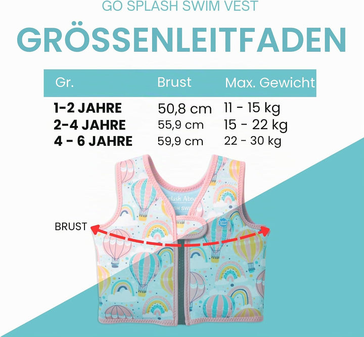 Splash About Go Splash Schwimmweste Over the Rainbow 4-6 Jahre, Over the Rainbow 4-6 Jahre
