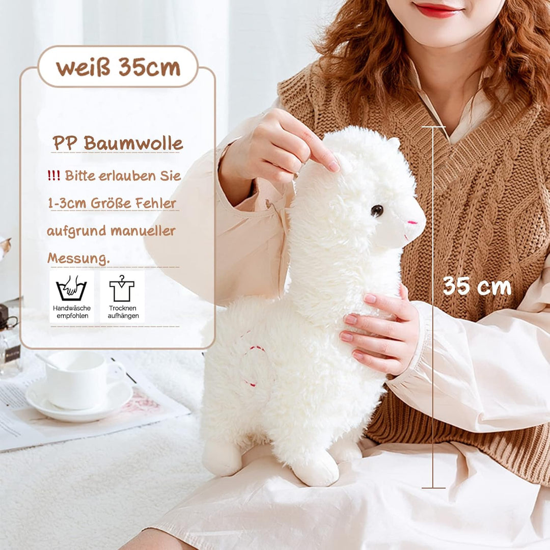 Celawork 35cm Alpaka Kuscheltier, Stand Alpaka Plüschtier, kuschel alpaka, Lama Stofftier Geschenk f