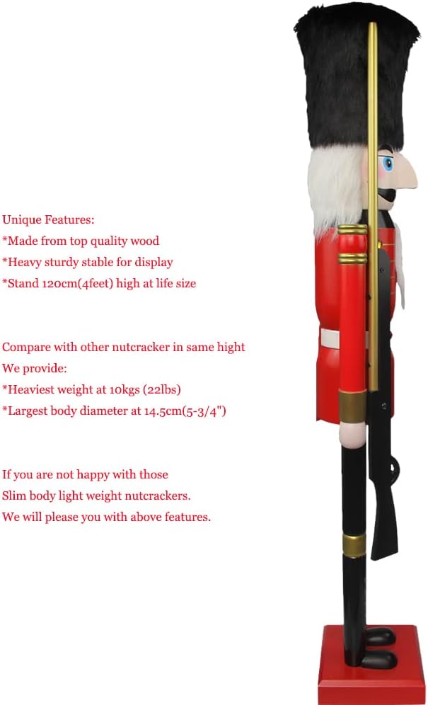 CDL 120 cm Riesen Dekoration Weihnachten Holz Nussknacker Soldat K07