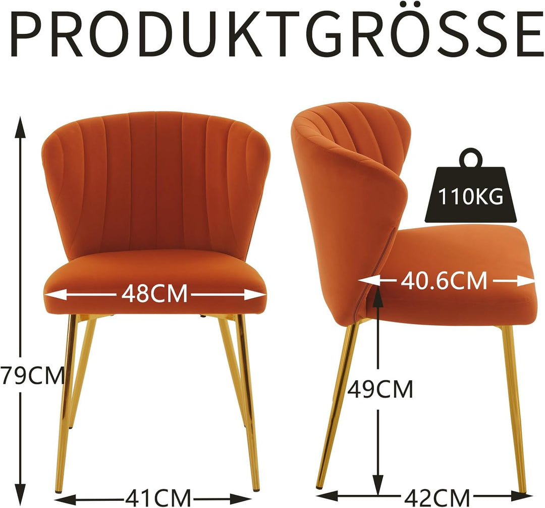 Sepnine® Esszimmerstühle Samt 4er Set, Moderner Küchenstuhl, Polsterstuhl Esszimmer, Ergonomischer E