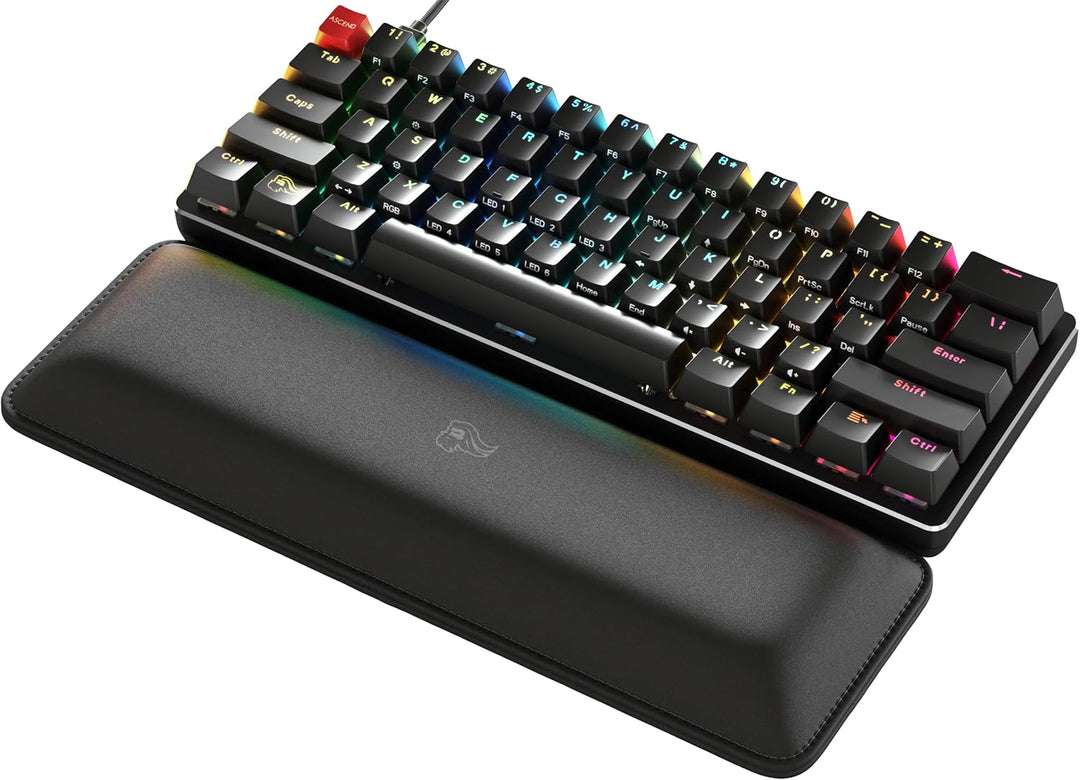 Glorious Gaming Padded Keyboard Wrist Rest (Kompakt, 25 mm stark) - gesteppte Ränder, glatte Stoffob