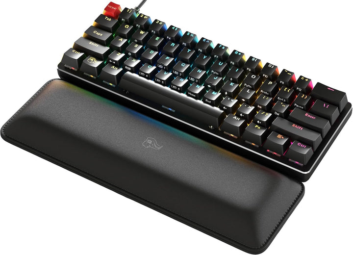 Glorious Gaming Padded Keyboard Wrist Rest (Kompakt, 25 mm stark) - gesteppte Ränder, glatte Stoffob
