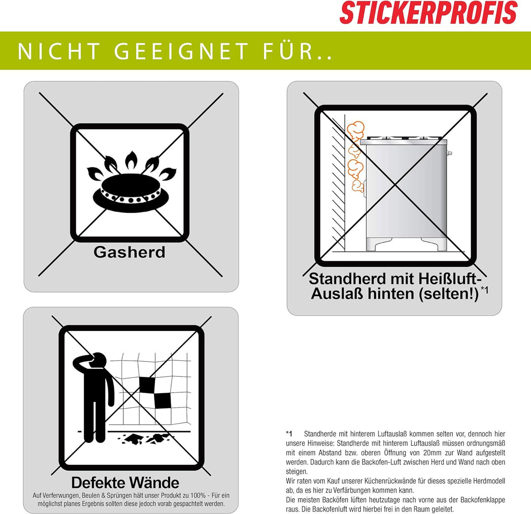Stickerprofis Küchenrückwand hochglänzend selbstklebend - KRÄUTERGLÄSER - 1,8mm, Hartkunststoff, all
