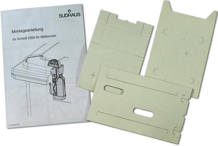 Original Sudhaus Mülltonnenschloss Schwerkraft Mülltonnenverschluss für Mülltonnen mit Standarddecke