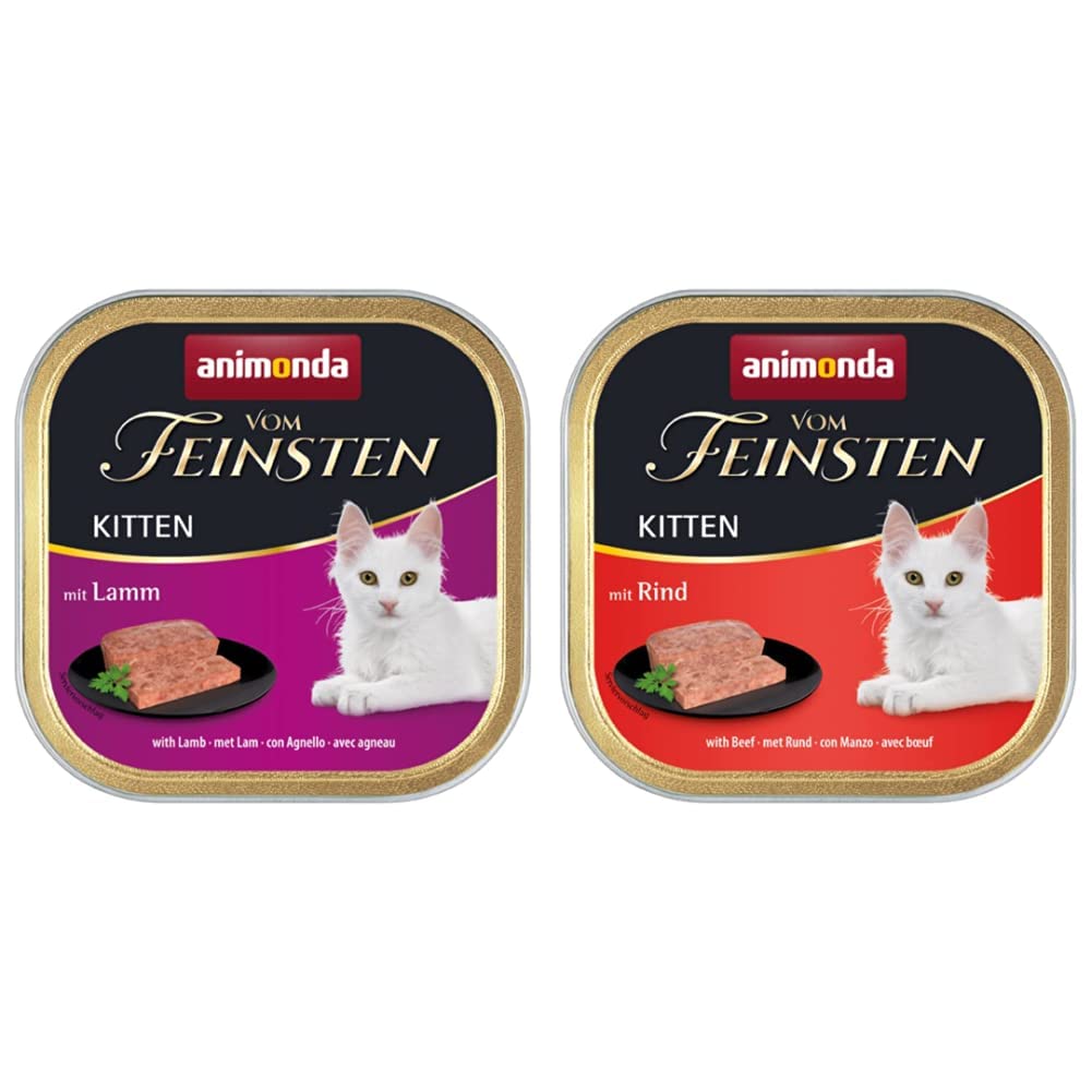 animonda Vom Feinsten Kitten, Nassfutter für wachsende Katzen im ersten Lebensjahr, mit Lamm, 32 x 1