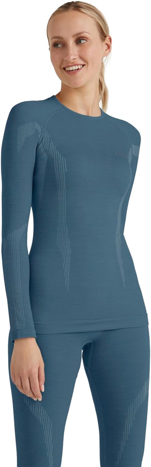 FALKE Wool-Tech Round Neck Funktionsshirt Langarmshirt für warme und kalte Temperaturen atmungsaktiv
